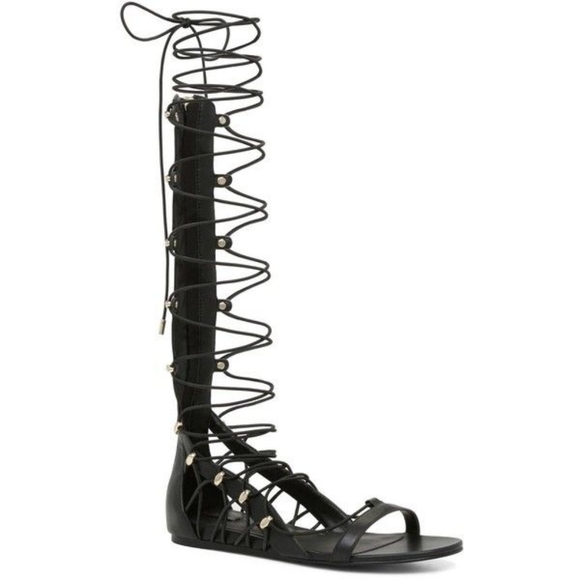 Gladiator Sandals Black and Silver, US 6 - Picture 2 of 7